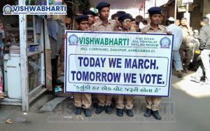 Voting awareness activity at school with message every vote matters-vishwabharti-school-shahpur-ahmedabad.jpg